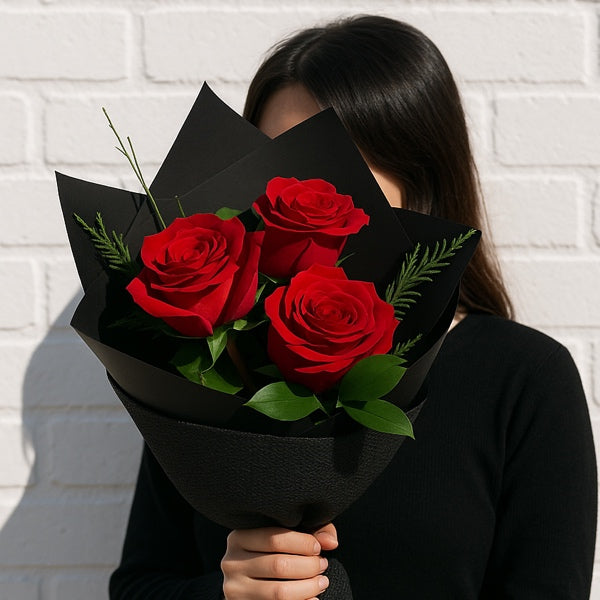 Trio of Red Roses